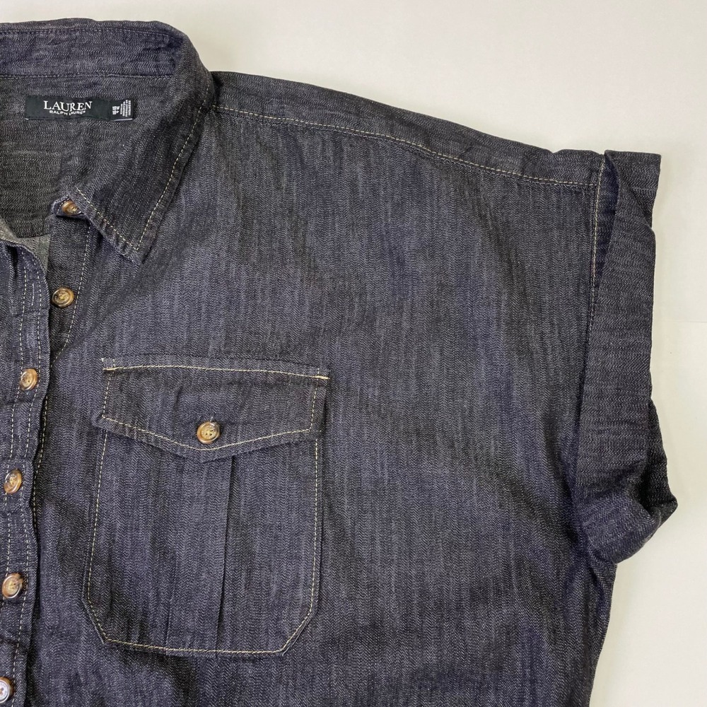 Lauren Ralph Lauren Dark blue Denim Midi Shirt Dress - Picture 7 of 12
